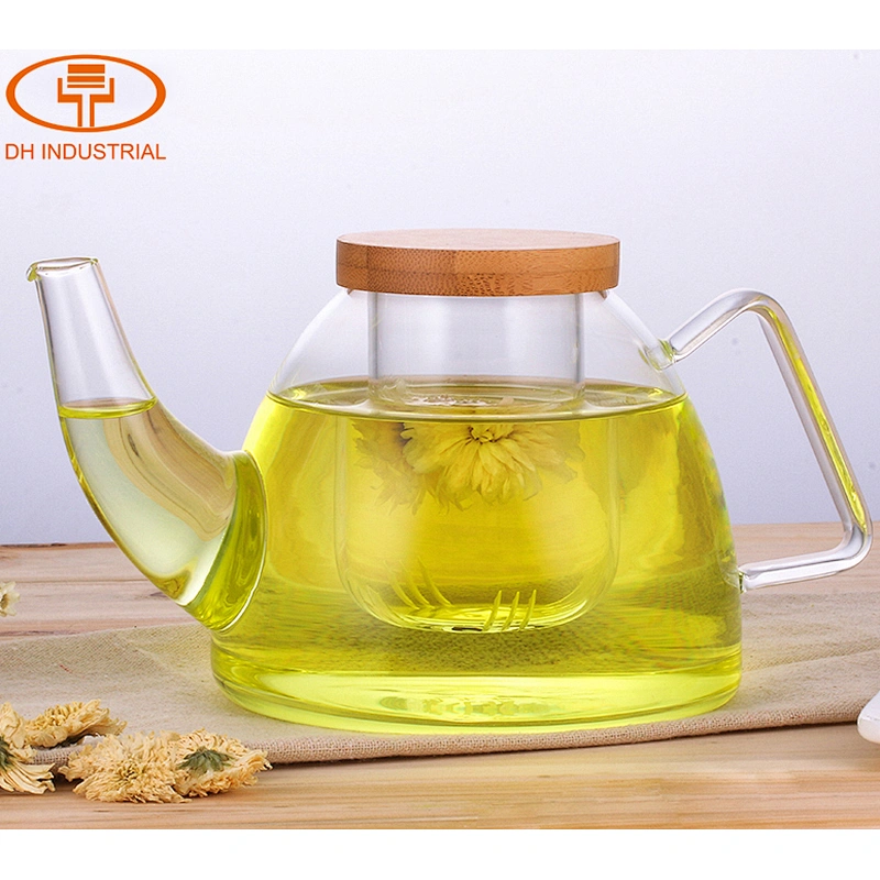 hot selling products borosilicate glass tea kettle with filter