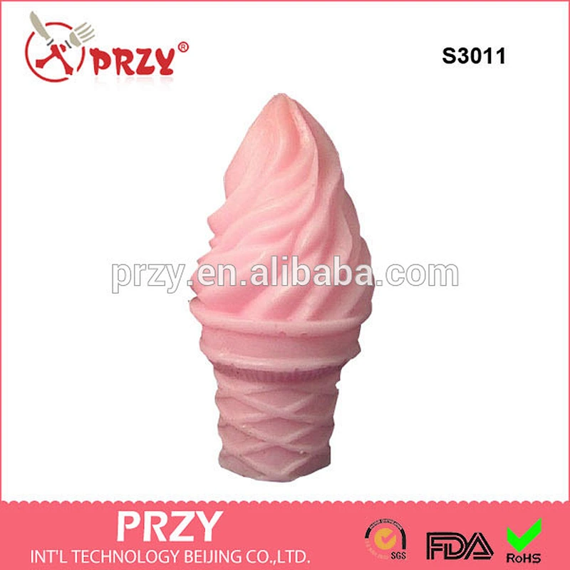 S3011 Eco-friendly heat resistant ice cream shaped silicone loaf soap mold ice cream cupcake molds