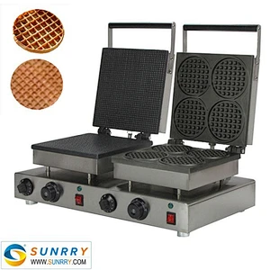Electric small egg circle and heart shape waffle cake maker snack food baking machine