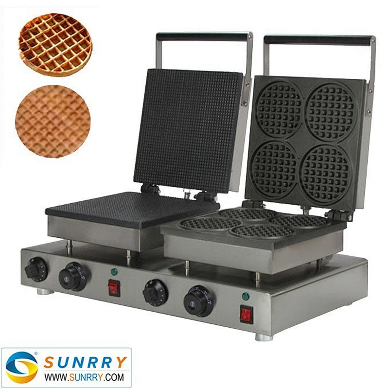 Electric small egg circle and heart shape waffle cake maker snack food baking machine