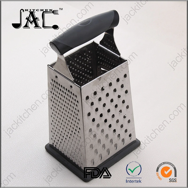 4-sides Stainless Steel Boxed Cheese Potato Grater Vegetable Slicer Non Slip Rubber Bottom