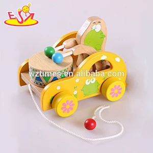 Venta al por mayor niños calientes de madera de juguete de empuje animal más popular niños de madera de juguete de empuje animal W05B135B