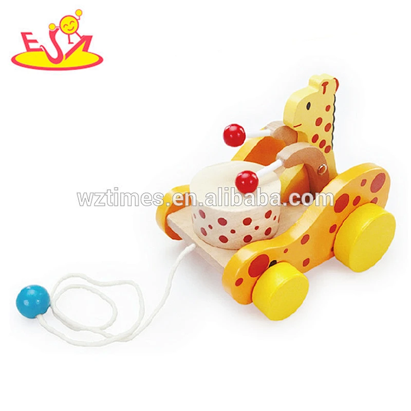wholesale cheap kids wooden push line toy high quality children wooden push line toy W05B139