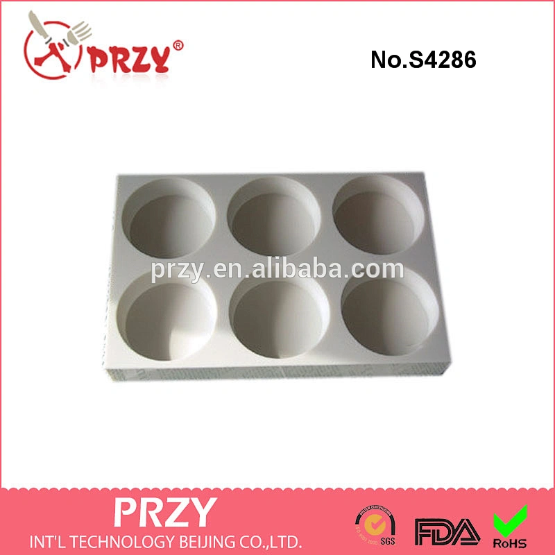S4286 Round Shape 6 cavity handmade tray mold silicone loaf soap mold silicone mould