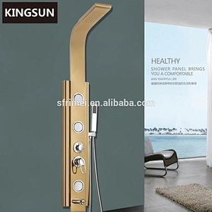 Gold Plated Brass Wall Mount Thermostatic Shower Ceiling Panel Bathroom Parts