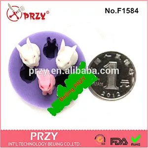 Model F1584 sugarcraft rabbit shape silicone decorative molds