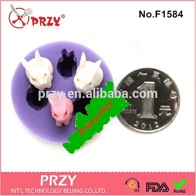 Model F1584 sugarcraft rabbit shape silicone decorative molds