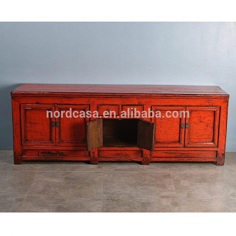 Chinese antique recycled wood red bedroom TV cabinet or living roon cabinet