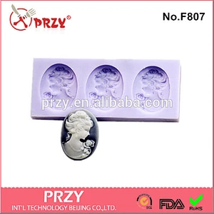PRZY Model F807 Fondant Mold Silicone Girl Cake Mold for sale