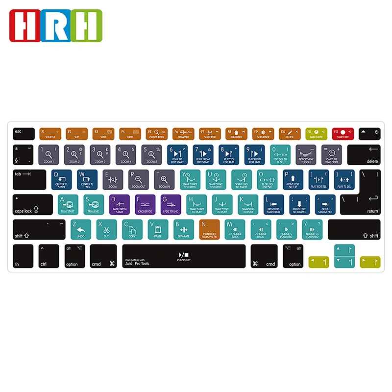 Waterproof Keyboard Protective Film TPU Avid ProTools shortcuts keyboard skin oem hotkeys keyboard covers for Macbook Pro