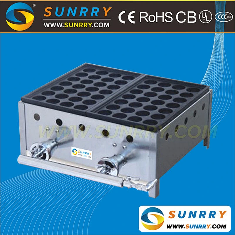 Gas floortype fish ball machine 3-plate takoyaki grill maker with staenless steel body (SUNRRY SY-FB64C)