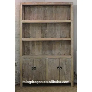 French country style antique solid wood bookcase P18