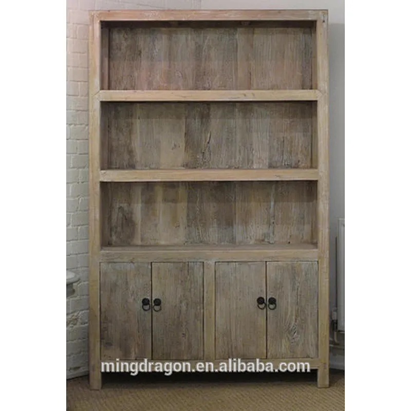 French country style antique solid wood bookcase P18