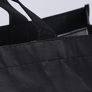 Black plastic non woven carry bag for shoes,clothes