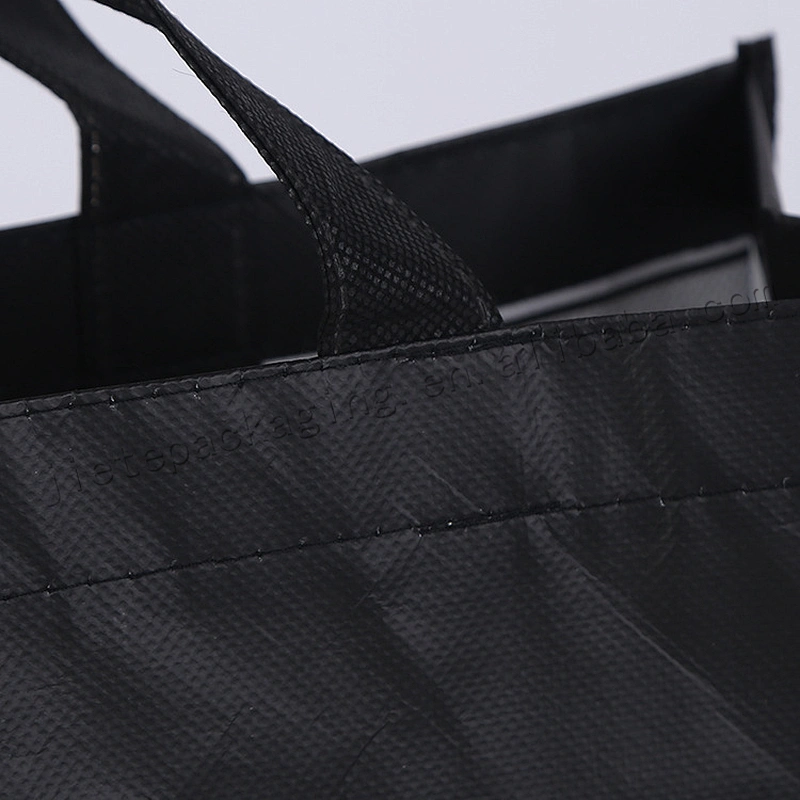 Black plastic non woven carry bag for shoes,clothes