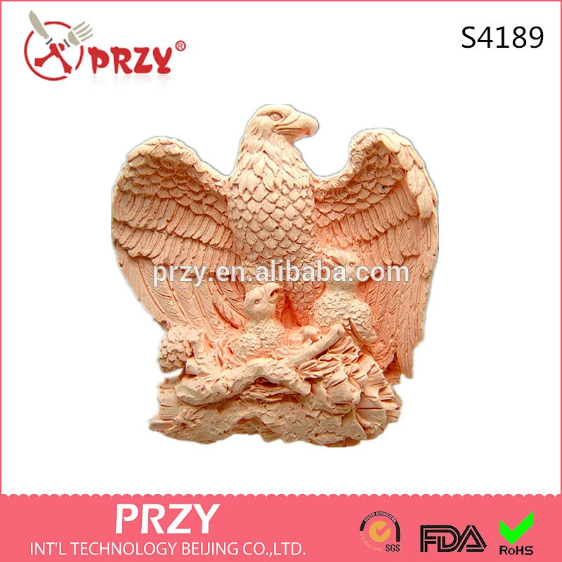 S4189 PRZY Hot sale promotional unique design silicone mold 2D Silicone Soap Mold Oval - Majestic Eagle with Chicks