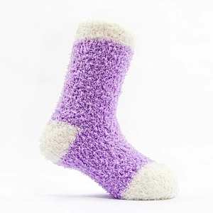 baby colorful double cuff pompoms thick cotton winter socks