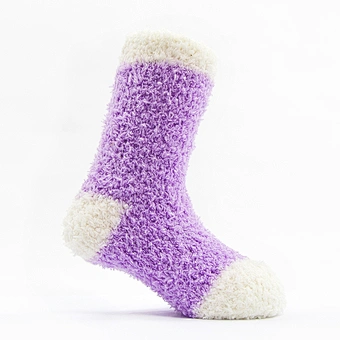 baby colorful double cuff pompoms thick cotton winter socks