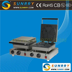 Double head wholesale heart-shape waffle powder mix making machine