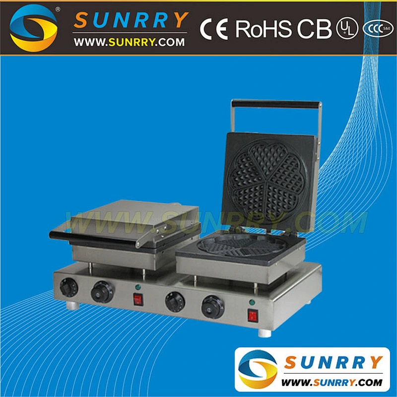 Double head wholesale heart-shape waffle powder mix making machine