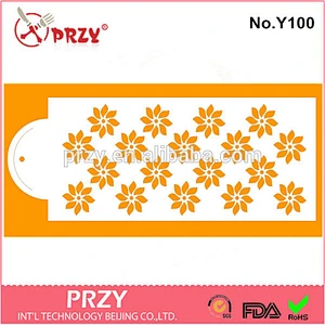 Eco-friendly Y0100 fondant decorative Plastic flower stencils