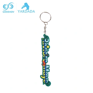 Beautiful Souvenir Or Gift PVC Keychain,Decoration Green Letter Key Chain