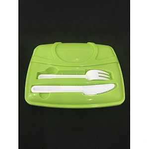 Reusable Lunch clear Bento Container Microwave And Freezer Safe Lunch Box With with knife and fork