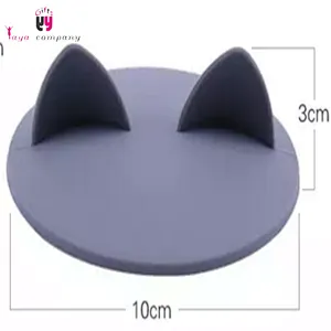Cute cat ears Silicone FDA Glass coffee lid