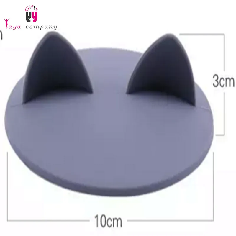 Cute cat ears Silicone FDA Glass coffee lid