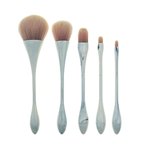 2018 new design cosmetics tools professional marble handle customer 5pcs makeup brush set