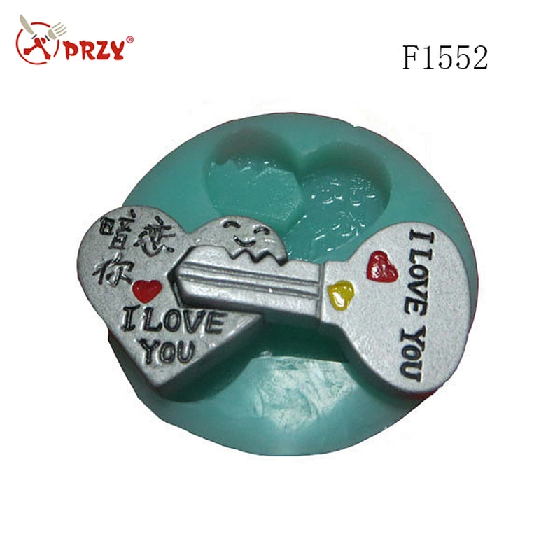 fondant biscuit heart and key shape silicone barking tools mold
