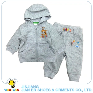 Custom made toddler boys cotton jacket and pants clothing set