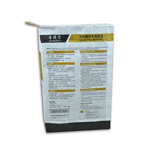 kraft paper bag with square bottom valve port for tile adhesive, cement packing