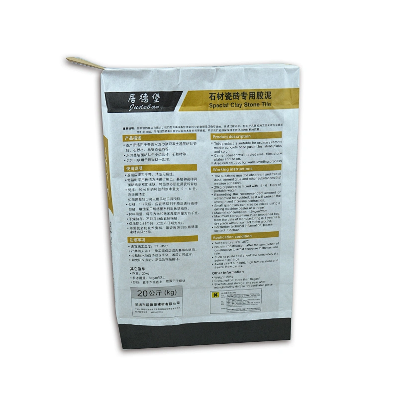 kraft paper bag with square bottom valve port for tile adhesive, cement packing