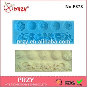 Buttons lace mould fondant silicone cake decorating molds