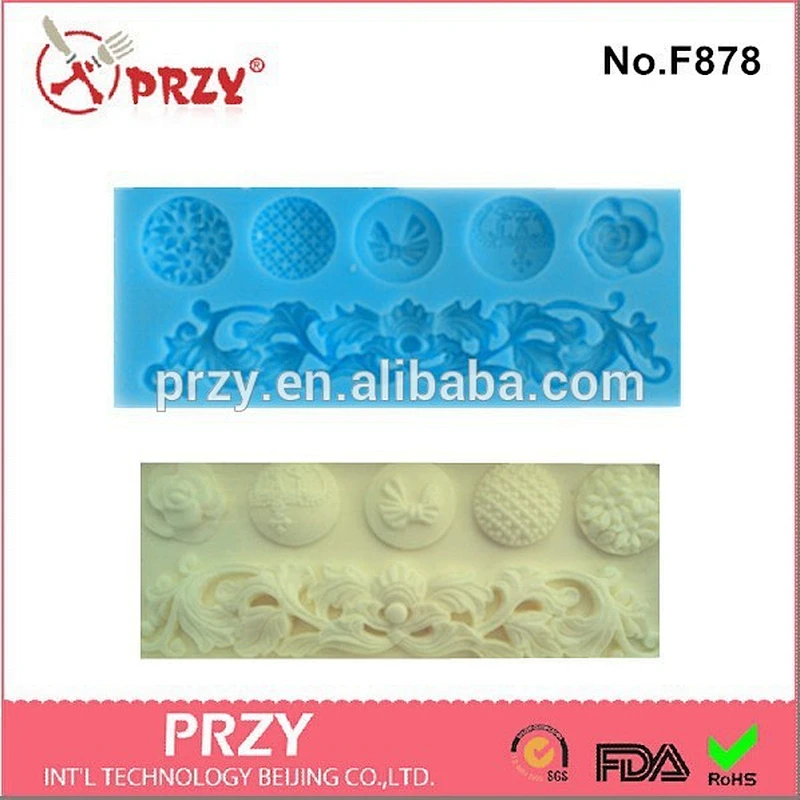 Buttons lace mould fondant silicone cake decorating molds