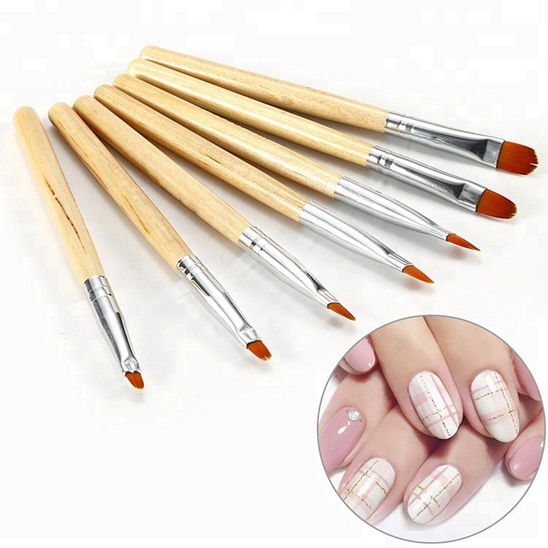 7pcs Painting Wooden Brush Nail Art Manicure Design Draw Paint Acrylic Nail Polish Brush Sets