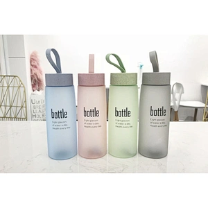 2018 Novelty Products PP Scrub Mugs with Straw Lid Plastic Outdoor Travel Cup Lovely and Colorful Kettle