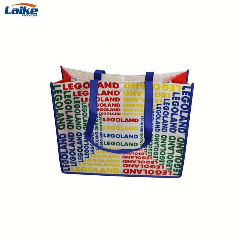 Wholesale promotional reusable colorful bopp laminated plastic  grocery hotel non woven bag