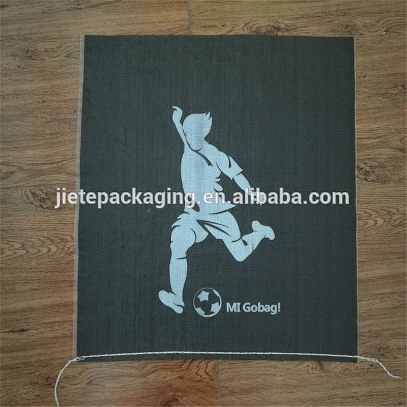 Top sale shopping pouch black pp woven bag with D cut handle