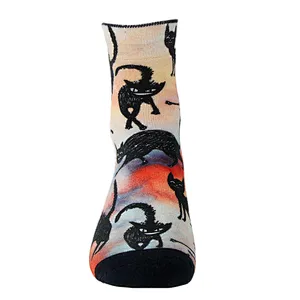 fashion 3D logo custom bamboo print sport socks