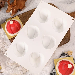 Christmas 6 Hat Mousse Cake 3D French Dessert Christmas Mousse Mould/Mold For Baking