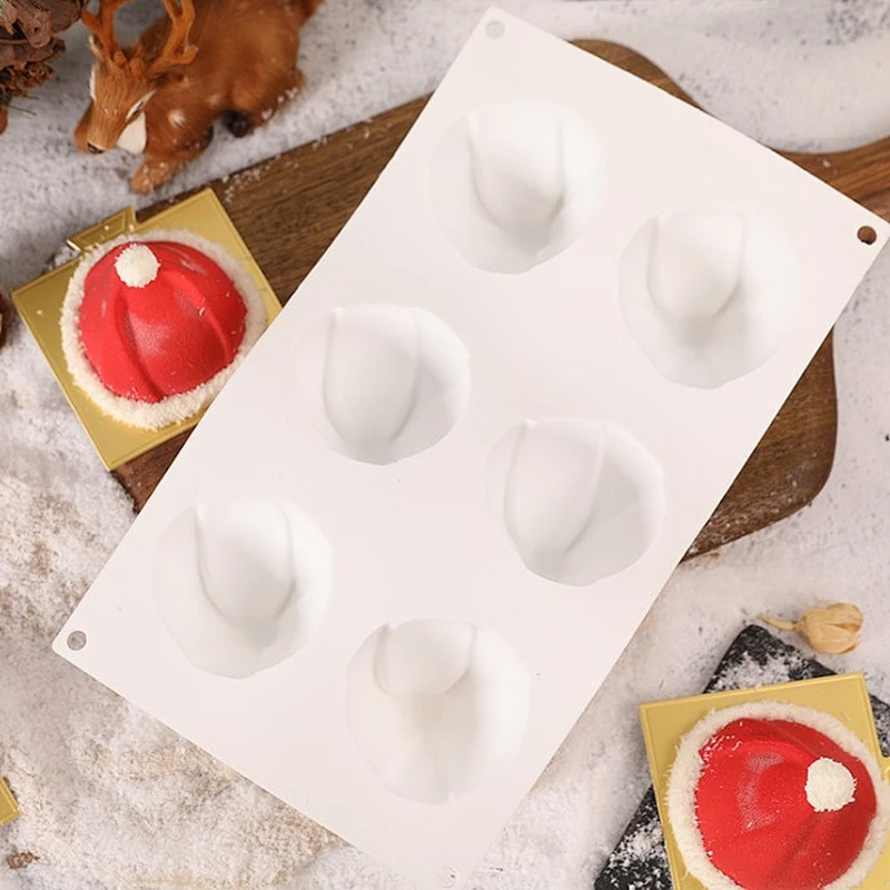 Christmas 6 Hat Mousse Cake 3D French Dessert Christmas Mousse Mould/Mold For Baking