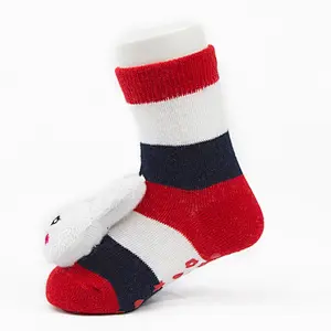 Autumn Winter wholesale kids manufacturers Newborn non slip floor lovely cartoon cat bear coral velvet Baby shoe Socks
