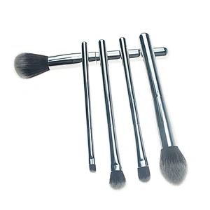 5pc makeup brush set with electroplated plastic handle