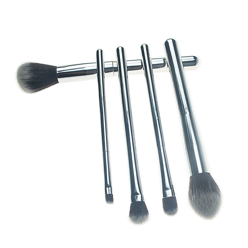 5pc makeup brush set with electroplated plastic handle
