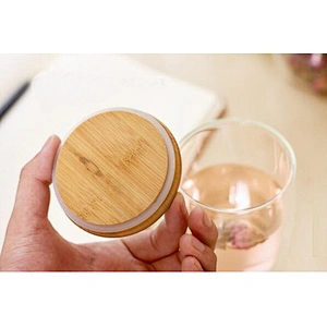 high borosilicate flower coffee cup eco-friendly shave ice flower cups healthy clear glass tea cups with bamboo lid