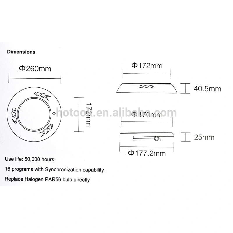Resin Filled LED Swimming Pool Light Wall Mounted Underwater LED Light