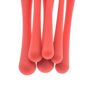 6pc makeup brush set with rubber plastic handle
