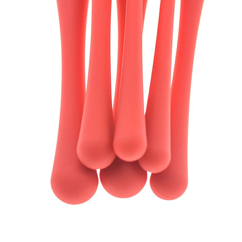 6pc makeup brush set with rubber plastic handle